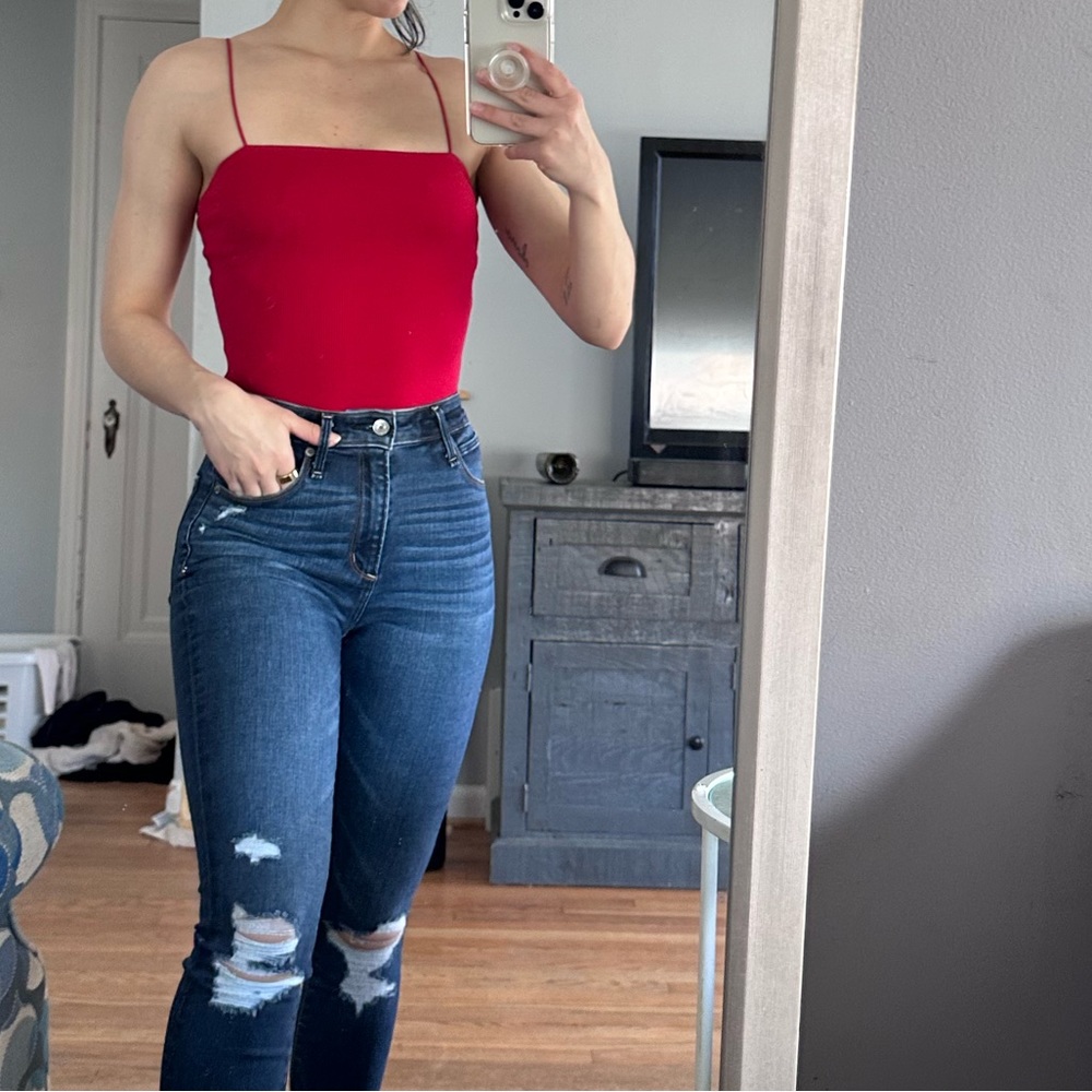 Hollister red tank top bodysuit size XS